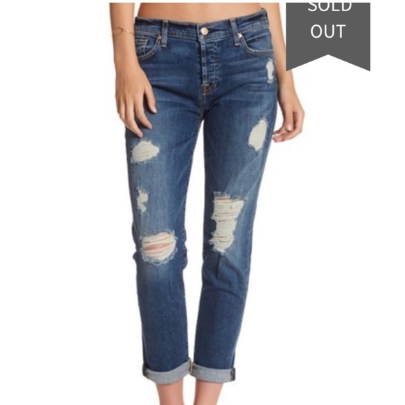 7 For All Mankind Josefina Skinny Boyfriend Jeans - Picture 1 of 9